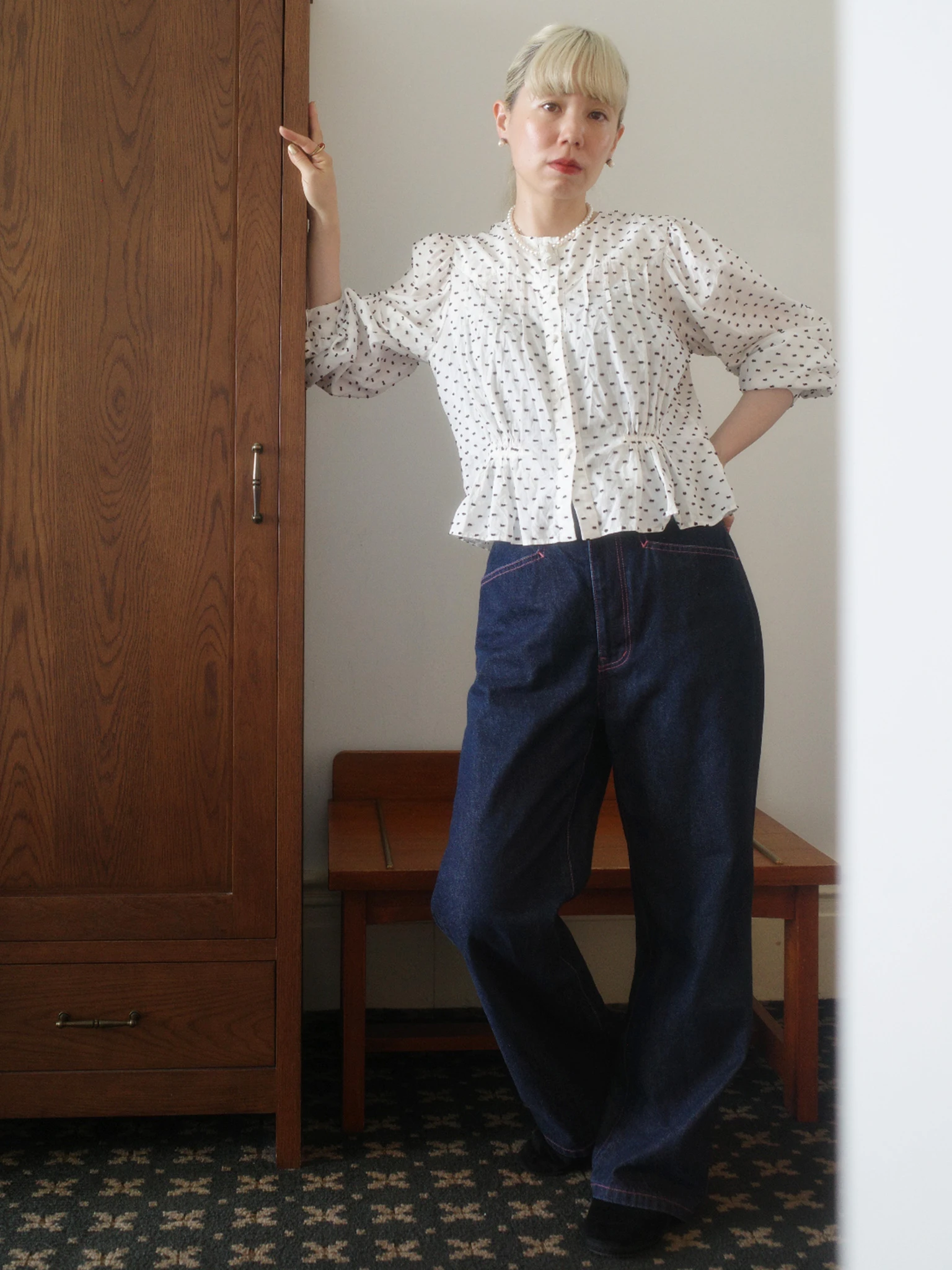 My Pink Stitch DENIM PANTS (by Himawari) | nutte store